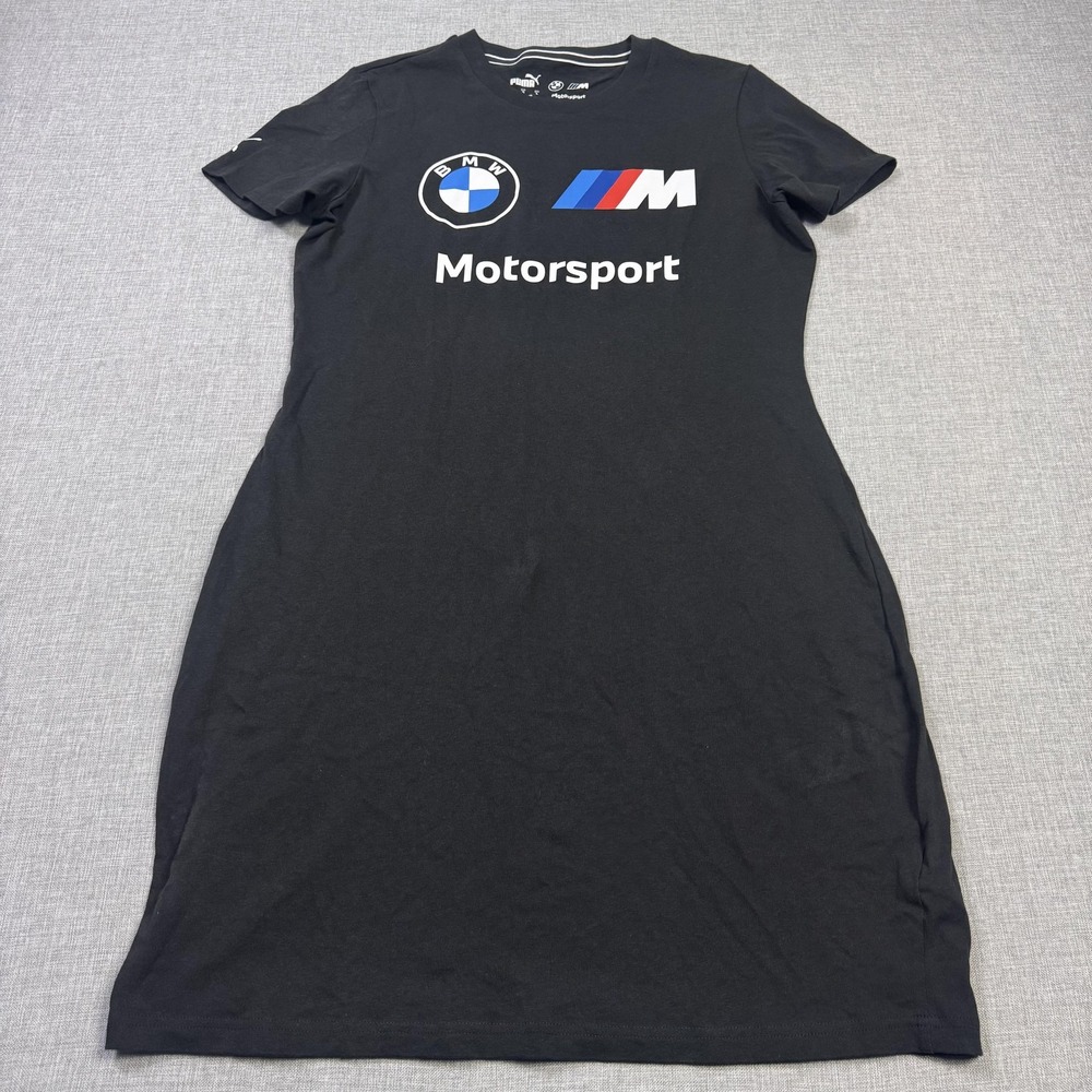 PUMA BMW Motorsport Dress Shirt Dress Womens Large Black Racing Crewneck